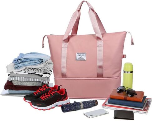 حقيبة YXQSED النسائية من القماش الخشن، حقيبة كبيرة متعددة الوظائف قابلة للتوسيع، حقيبة تمرين في صالة الألعاب الرياضية، حقيبة سباحة، حقيبة مستشفى الأم in Kuwait