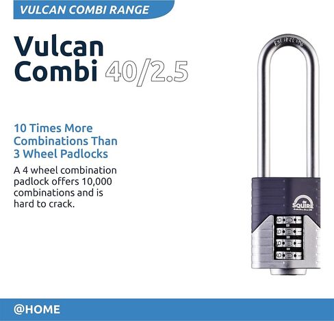 Squire 40/2.5 Vulcan Combi 40 2.5 Combination Padlock, 40mm, Blue in Saudi Arabia