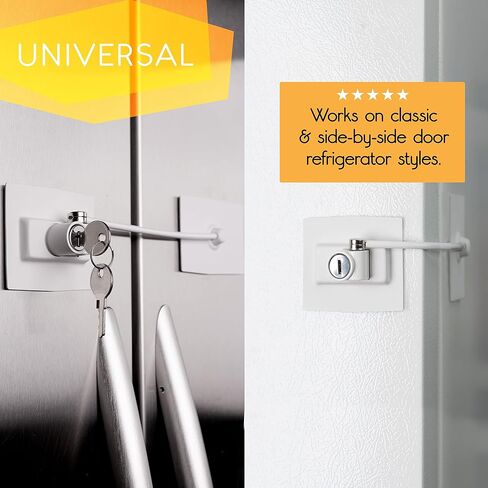 2-Pack Guardianite Premium Refrigerator Door Lock with Built-in Keyed Lock (2-Pack Black) in Kuwait