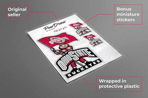 ملصقات جامعة ولاية أوهايو (أي حجم) جامعة ولاية أوهايو باكيز مع ملصق علم الفينيل لمصد السيارة، والخوذة، والكمبيوتر المحمول، والأكواب (3 بوصات) in Kuwait