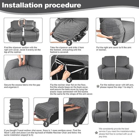 غطاء كرسي Loveseat من NORTHERN BROTHERS، أغطية كرسي أريكة قابلة للإمالة، غطاء كرسي مقعد الحب، أغطية أريكة كرسي مقعدين، رمادي فاتح in Kuwait