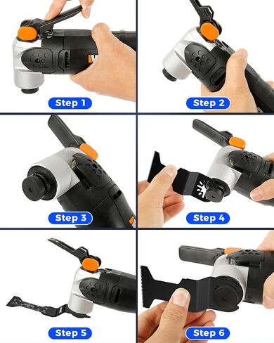 GORWARE 100PCS Oscillating Tool Blades Wood Plastic Universal Oscillating Saw Blades, 1-3/4" Quick Release Multitool Blades Compatible with Milwaukee, Dewalt, Makita, Rockwell, Ryobi, Craftsman in Saudi Arabia