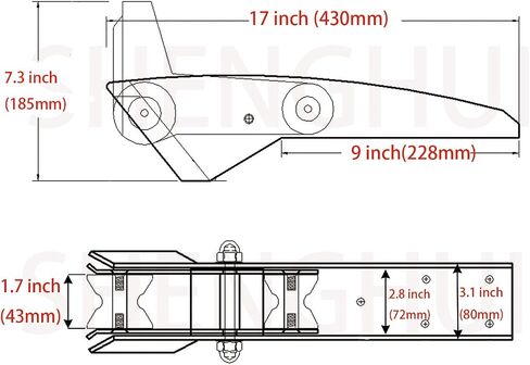 SHENGHUISS 316 Stainless Steel Hinged Self Launching Bow Anchor Roller with pivoting Dual-Roller Anchor Pivoting Head Bow Rollers for Boats in Saudi Arabia