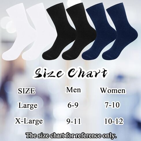 SkiBeaut Diabetic Crew Socks for Men, 8 Pairs Loose Cuff Mid-Calf Socks for Pregnant Women Elderly in Saudi Arabia