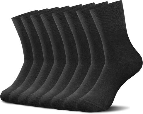 SkiBeaut Diabetic Crew Socks for Men, 8 Pairs Loose Cuff Mid-Calf Socks for Pregnant Women Elderly in Saudi Arabia