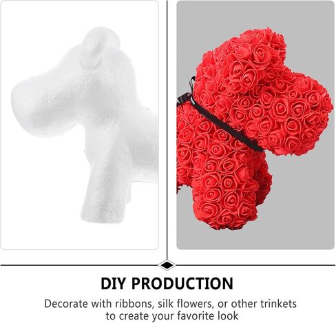 البوليسترين النمذجة رغوة البوليسترين الكلب الأشكال البيضاء الحرفية رغوة كرات DIY بها بنفسك ارتفع جرو زهرة ديكور عيد الميلاد المركزية لوازم الفن الحرفية in Saudi Arabia
