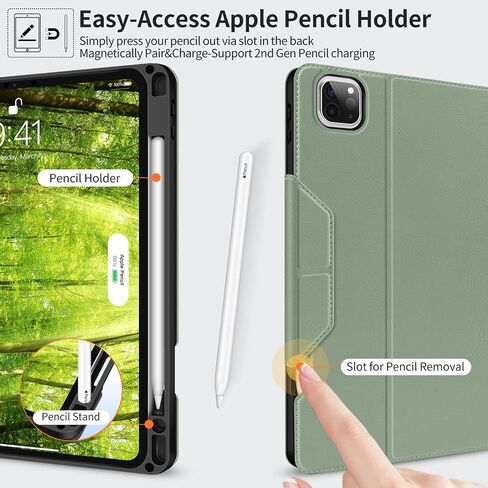 HOLIMET iPad Pro 11 inch Case 2022 4th/3rd/2nd/1st Generation Case 2021/2020/2018 with Pencil Holder PU Leather Protective Case Cover with Pocket Strap Soft TPU Back Shockproof for iPad Pro 11 in Saudi Arabia