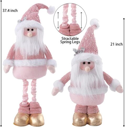 BALONAR 15Inch Large Size Christmas Plush Gingerbread Man Boy Girl Figures with Chef Hat Bowknot Christmas Ornament Home Decorations Doll Soft Door Window Table Tree Holiday Xmas Season Decor in Saudi Arabia