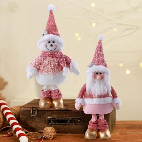 BALONAR 15Inch Large Size Christmas Plush Gingerbread Man Boy Girl Figures with Chef Hat Bowknot Christmas Ornament Home Decorations Doll Soft Door Window Table Tree Holiday Xmas Season Decor in Saudi Arabia