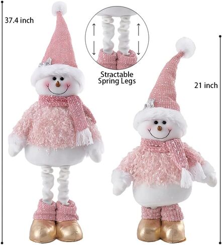 BALONAR 15Inch Large Size Christmas Plush Gingerbread Man Boy Girl Figures with Chef Hat Bowknot Christmas Ornament Home Decorations Doll Soft Door Window Table Tree Holiday Xmas Season Decor in Saudi Arabia