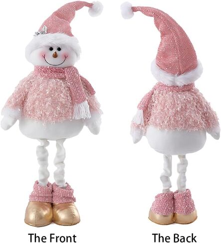 BALONAR 15Inch Large Size Christmas Plush Gingerbread Man Boy Girl Figures with Chef Hat Bowknot Christmas Ornament Home Decorations Doll Soft Door Window Table Tree Holiday Xmas Season Decor in Saudi Arabia