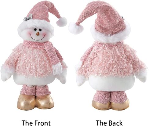 BALONAR 15Inch Large Size Christmas Plush Gingerbread Man Boy Girl Figures with Chef Hat Bowknot Christmas Ornament Home Decorations Doll Soft Door Window Table Tree Holiday Xmas Season Decor in Saudi Arabia