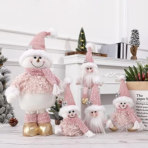 BALONAR 15Inch Large Size Christmas Plush Gingerbread Man Boy Girl Figures with Chef Hat Bowknot Christmas Ornament Home Decorations Doll Soft Door Window Table Tree Holiday Xmas Season Decor in Saudi Arabia