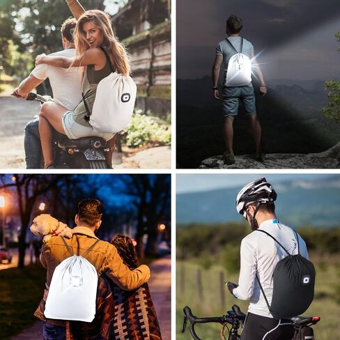 Drawstring Backpack with Light,Bike Motorcycle Riding Backpack for Men and Women,String Bag Hiking Daypack in Saudi Arabia