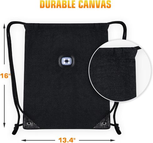 Drawstring Backpack with Light,Bike Motorcycle Riding Backpack for Men and Women,String Bag Hiking Daypack in Saudi Arabia