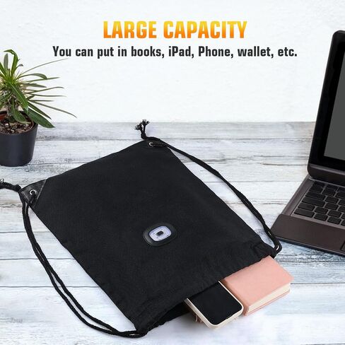 Drawstring Backpack with Light,Bike Motorcycle Riding Backpack for Men and Women,String Bag Hiking Daypack in Saudi Arabia
