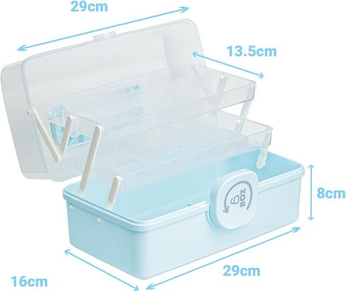 Sewing Box Organizer storage Plastic Tool Box with Handle，Three-layer Foldable Storage Box with Lid，Sewing Storage Organizer Box， Craft Organizers Craft Organizers and Storage Box for Sewing Supplies in Saudi Arabia