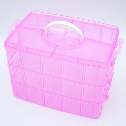 Adjustable Washi Tape Box, Stackable Craft Storage, with 30 Compartments, Arts and Craft, Ribbons Finger Safty Dispenser (Blue) in Saudi Arabia