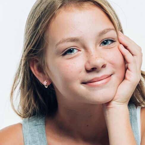 925 فضة زهرة هوب أقراط للنساء الفتيات هيبوالرجينيك صغيرة صغيرة Huggie الأطواق زهرة أقراط مجوهرات هدايا in Kuwait