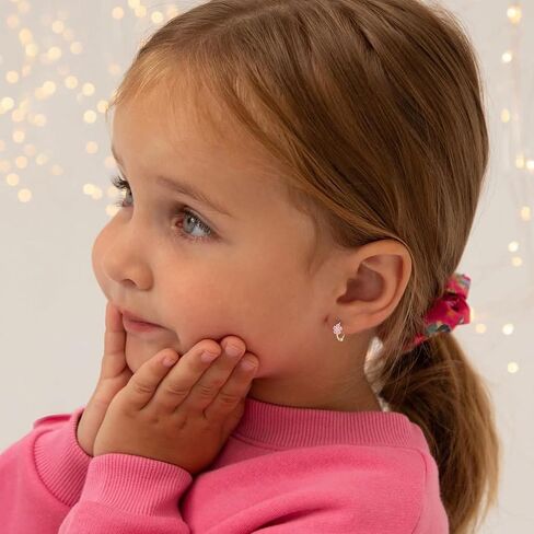 925 فضة زهرة هوب أقراط للنساء الفتيات هيبوالرجينيك صغيرة صغيرة Huggie الأطواق زهرة أقراط مجوهرات هدايا in Kuwait