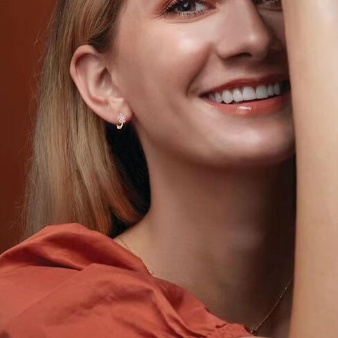 925 فضة زهرة هوب أقراط للنساء الفتيات هيبوالرجينيك صغيرة صغيرة Huggie الأطواق زهرة أقراط مجوهرات هدايا in Kuwait