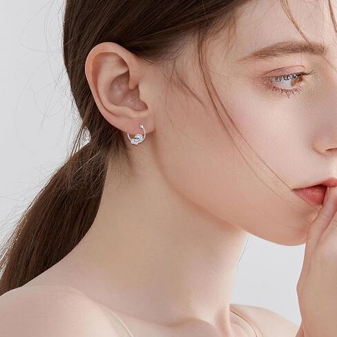 925 Sterling Silver Panda Unicorn Earrings for Women Cute Animal Unicorn Panda Earrings Huggie Hoop Earrings Birthday Mothers Day Jewelry for Mom Men in Saudi Arabia