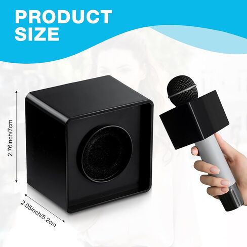 10 Pcs Microphone Flag Station Portable Square Cube ABS Foam Mic Flag Logo Studio Equipment Microphone Accessories for Reporter Host Interview (White, Black) in Kuwait