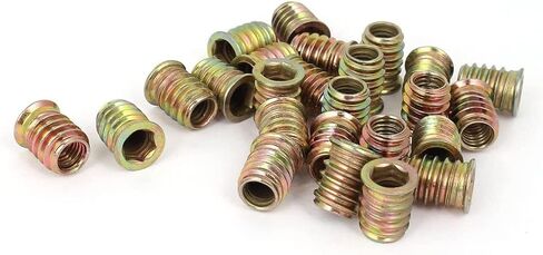 Yinpecly M4 x 8 مللي متر الخيوط إدراج المكسرات سبائك الزنك عرافة المقبس M4 المواضيع الداخلية 0.31 بوصة طول لهجة برونزية 30 قطعة in Saudi Arabia
