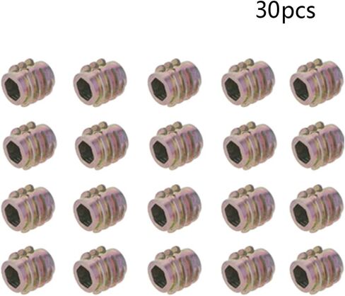 Yinpecly M4 x 8 مللي متر الخيوط إدراج المكسرات سبائك الزنك عرافة المقبس M4 المواضيع الداخلية 0.31 بوصة طول لهجة برونزية 30 قطعة in Saudi Arabia