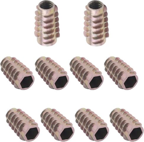 Yinpecly M4 x 8 مللي متر الخيوط إدراج المكسرات سبائك الزنك عرافة المقبس M4 المواضيع الداخلية 0.31 بوصة طول لهجة برونزية 30 قطعة in Saudi Arabia