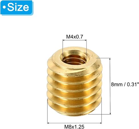 PATIKIL Brass Threaded Repair Insert Nut, 2 Pcs M20x2.5 Male to M16x2 Female Thread Sleeve Inserts Reducing Nut Adapter Reducer Screw Sleeves 25mm in Saudi Arabia