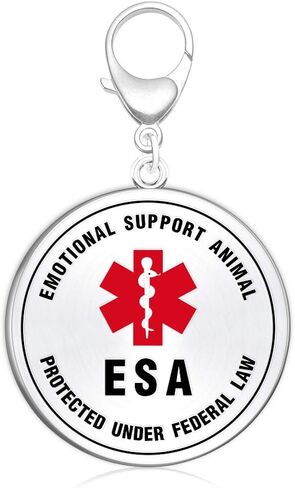 Emotional Support Animal ESA Dog ID Tag .999 inch for Small Breed- Double Side Engraved Protected Under Federal Law with Medical Alert Symbol- Easily Attach to Dog Collar, Harness or Vest in Saudi Arabia