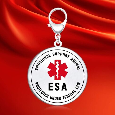 Emotional Support Animal ESA Dog ID Tag .999 inch for Small Breed- Double Side Engraved Protected Under Federal Law with Medical Alert Symbol- Easily Attach to Dog Collar, Harness or Vest in Saudi Arabia