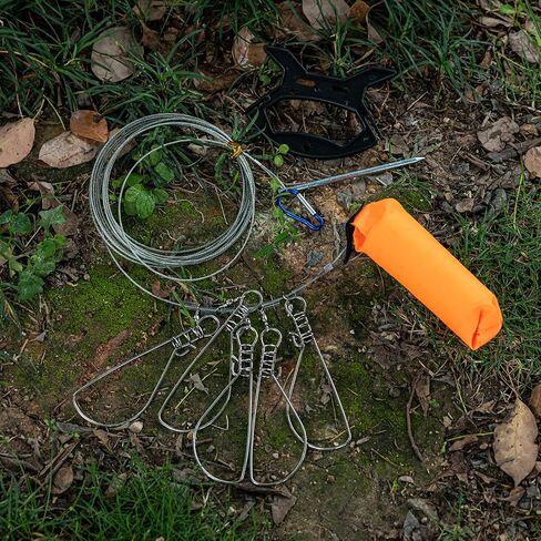 Goture Fishing Stringer Live Fish Lock, Stainless Steel Fish Stringer Clip, Big Fish Wire Rope Cable with Float and Plastic Handle, Fishing Holder Kit with High Strength 10 Snaps/Buckles in Saudi Arabia