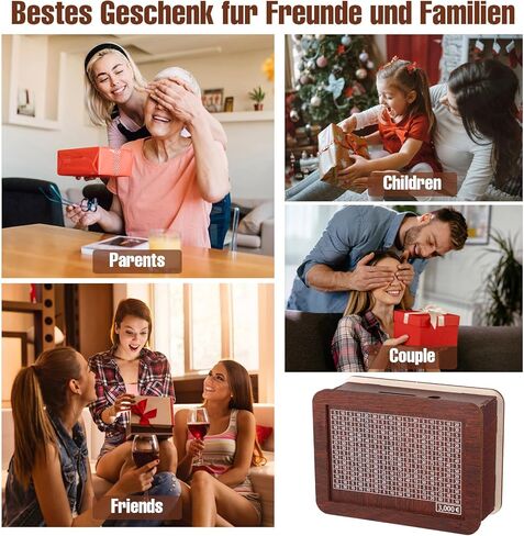 حصالة بيجي للأطفال، حصالة عملات معدنية حصالة خشبية مع هدف العد، بنوك آمنة لتوفير العملات المعدنية، حصالات نقدية للمنزل، هدايا للأولاد، حصالات أموال الأطفال - بني داكن (3000 دولار) in Kuwait