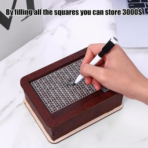 حصالة بيجي للأطفال، حصالة عملات معدنية حصالة خشبية مع هدف العد، بنوك آمنة لتوفير العملات المعدنية، حصالات نقدية للمنزل، هدايا للأولاد، حصالات أموال الأطفال - بني داكن (3000 دولار) in Kuwait