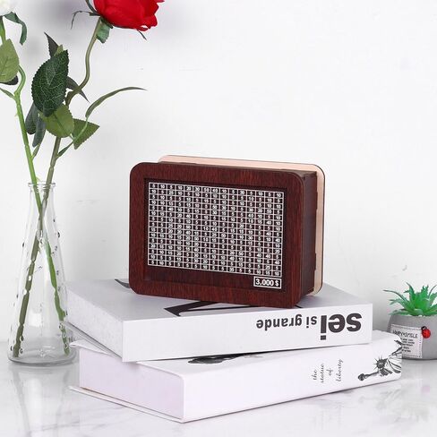 حصالة بيجي للأطفال، حصالة عملات معدنية حصالة خشبية مع هدف العد، بنوك آمنة لتوفير العملات المعدنية، حصالات نقدية للمنزل، هدايا للأولاد، حصالات أموال الأطفال - بني داكن (3000 دولار) in Kuwait