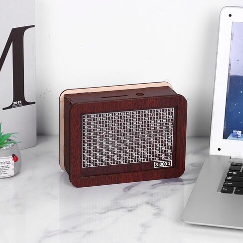 حصالة بيجي للأطفال، حصالة عملات معدنية حصالة خشبية مع هدف العد، بنوك آمنة لتوفير العملات المعدنية، حصالات نقدية للمنزل، هدايا للأولاد، حصالات أموال الأطفال - بني داكن (3000 دولار) in Kuwait