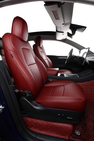 INCH EMPIRE 2 Front Seat Cover Custom Fit for Tesla Model 3 Model Y Synthetic Linen Car Seat Protector Cushion for Model 3 2017 2018 2019 2020 2021 2022 All Season (2 Front Beige Fabric) in Kuwait