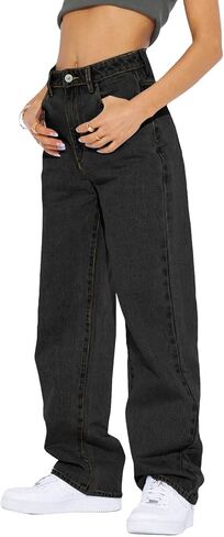 Cicy Bell Women's High Waisted Boyfriend Jeans Baggy Straight Leg Casual Denim Pants in Saudi Arabia
