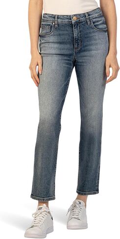 KUT from the Kloth Reese High-Rise Fab Ab Ankle Straight Regular Hem Jeans in Taught in Saudi Arabia