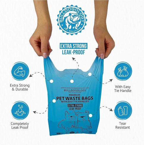 Bulldogology Biodegradable Dog Poop Bags - 120 Count, 8 Rolls, Unscented, Leakproof, Eco-Friendly in Saudi Arabia