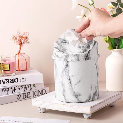 2 Pcs Mini Desk Trash Garbage Can with Lid and 360 Pcs Trash Bags 0.5 Gallon Tiny Countertop Waste Basket Desktop Trash Bin for Bathroom Kitchen Office Table (Blue,Swing Lid) in Saudi Arabia