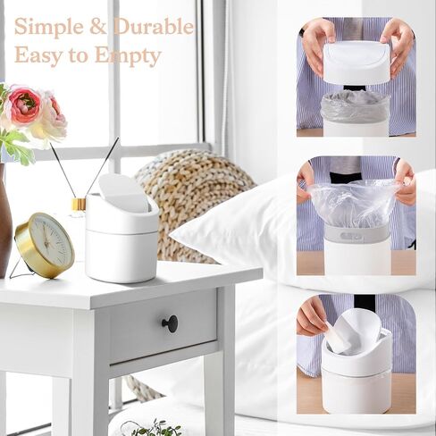 2 Pcs Mini Desk Trash Garbage Can with Lid and 360 Pcs Trash Bags 0.5 Gallon Tiny Countertop Waste Basket Desktop Trash Bin for Bathroom Kitchen Office Table (Blue,Swing Lid) in Saudi Arabia