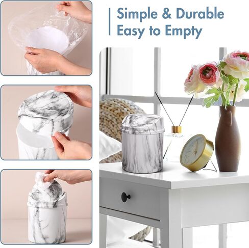 2 Pcs Mini Desk Trash Garbage Can with Lid and 360 Pcs Trash Bags 0.5 Gallon Tiny Countertop Waste Basket Desktop Trash Bin for Bathroom Kitchen Office Table (Blue,Swing Lid) in Saudi Arabia