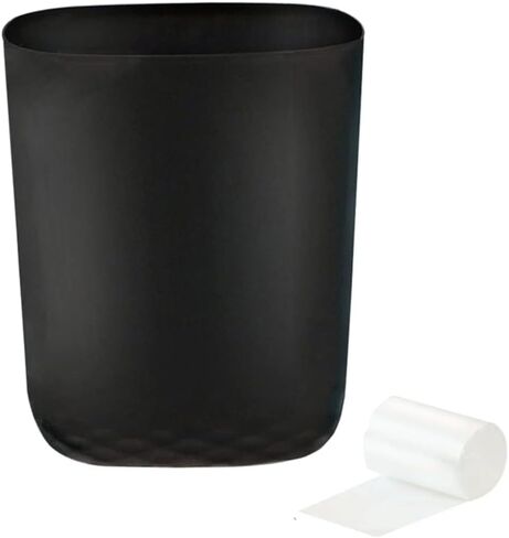 Feisco Small Trash Can for Bathroom with 60 Counts of Trash Bags,2.4 Gallon Bathroom Trash Can Wastebasket Garbage Container Bin for Bathroom Bedroom Kitchen Office,Pack of 1 (1, Black) in Saudi Arabia