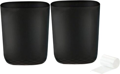 Feisco Small Trash Can for Bathroom with 60 Counts of Trash Bags,2.4 Gallon Bathroom Trash Can Wastebasket Garbage Container Bin for Bathroom Bedroom Kitchen Office,Pack of 1 (1, Black) in Saudi Arabia