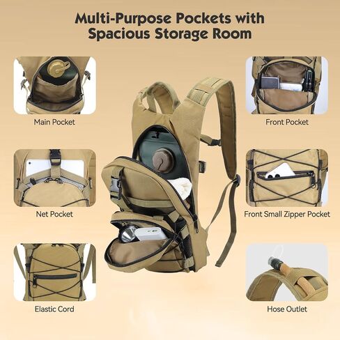 WILDKEN Hydration Pack Backpack with 3L Hydration Water Bladder Lightweight Hydration Backpack for Hiking, Running, Cycling, Climbing in Saudi Arabia