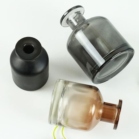 150 ml Empty Glass Perfume Diffuser Bottle Essential Oil Diffuser Jar Aroma Diffuser Container Fragrance Vase Accessories Black in Saudi Arabia