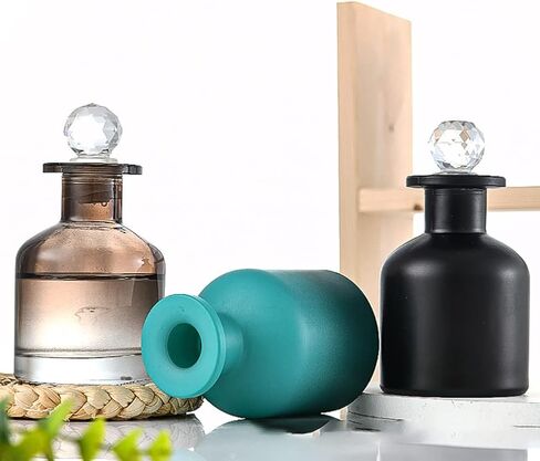 150 ml Empty Glass Perfume Diffuser Bottle Essential Oil Diffuser Jar Aroma Diffuser Container Fragrance Vase Accessories Black in Saudi Arabia
